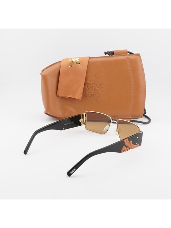 MCM MW0012 32J Sunglasses Gold Rectangle Frame, Roviex Lenses main image 10